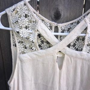 Size small Entro dress. Ivory. Sleeveless. Crochet detail. Never worn